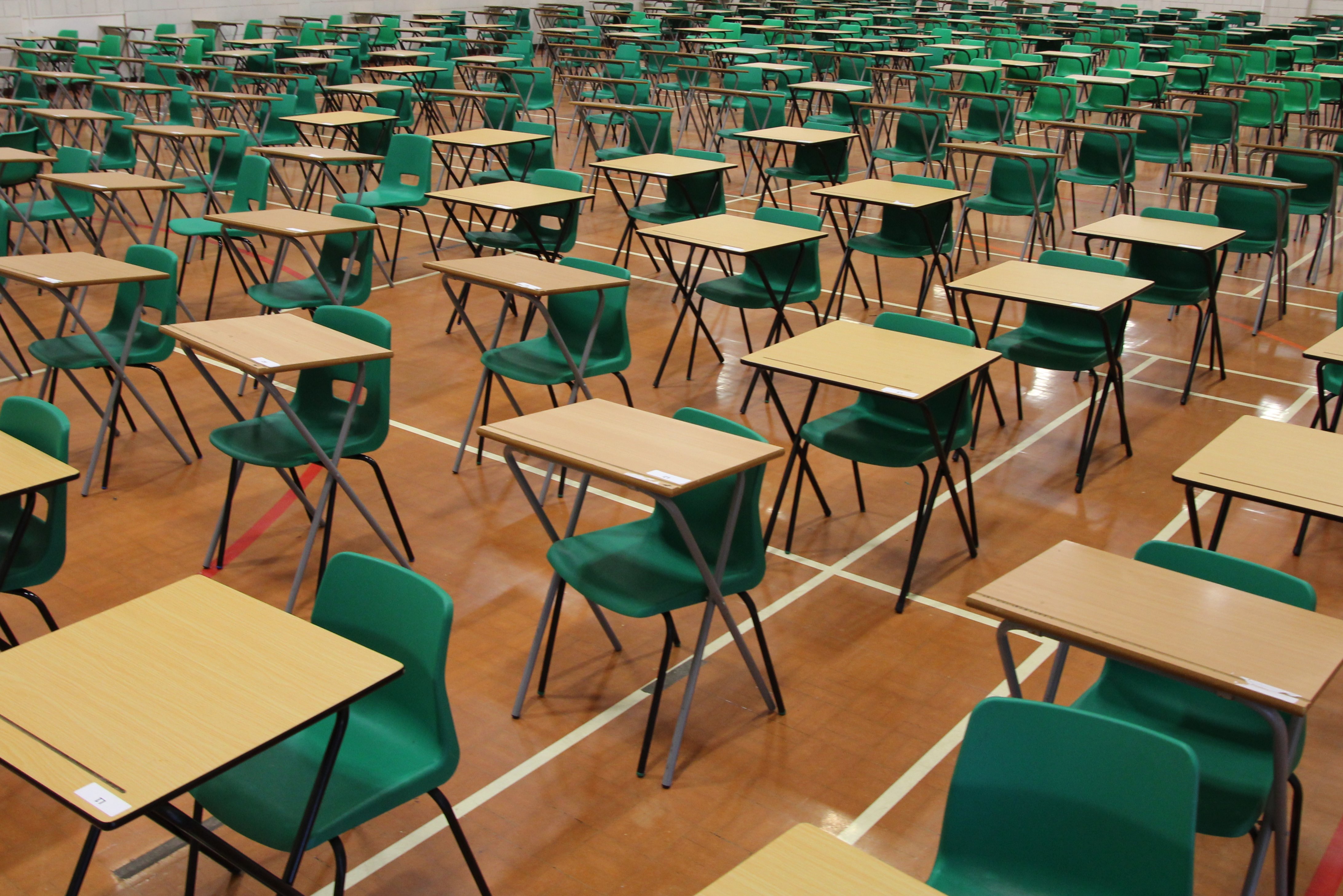 Desks in a classroom