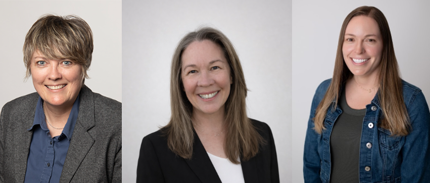 Headshots of Beth, Christina, and Krysten